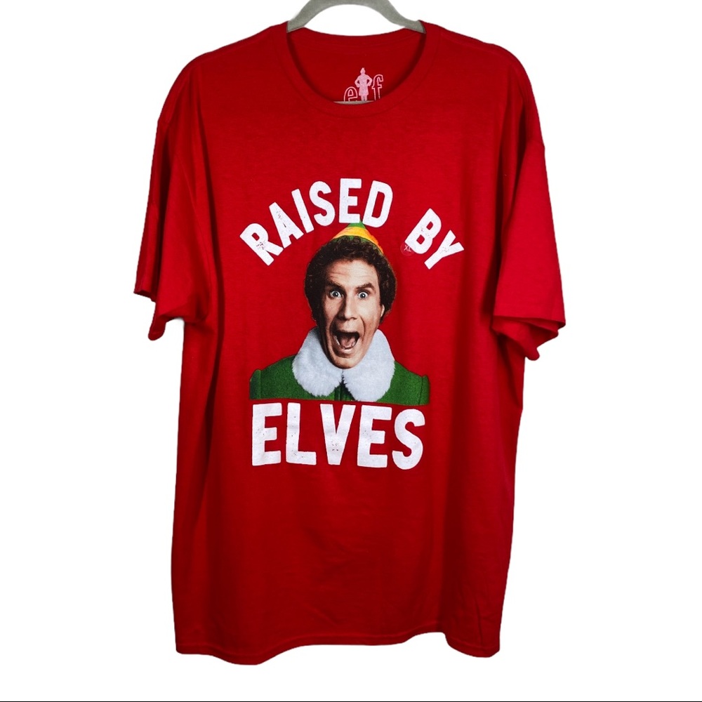 Buddy the Elf Will Ferrell Raised by Elves Christmas T-shirt (XL)